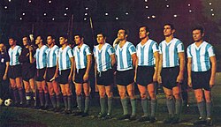 The national team of Argentina in typical kit of the early 1960s