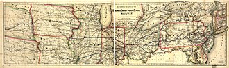 1868 map of the Columbus, Chicago and Indiana Central Railway