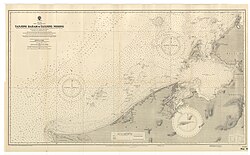 1926 Admiralty chart of Baram River (bottom left) and Brunei