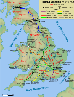 Roman roads around 150 AD