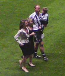 Shearer with his wife and children at his testimonial match in May 2006
