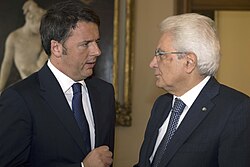 President Mattarella and Prime Minister Matteo Renzi in 2015