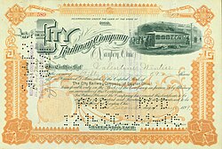 Share of the City Railway Company (of Dayton, Ohio), issued May 2, 1899