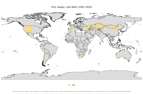Regions with cold semi-arid climates