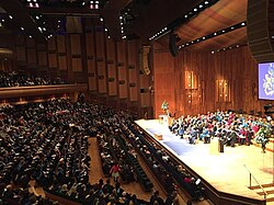The Open University holds its annual degree ceremony at The Barbican Centre in London.