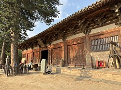A timber hall built in 857 during the Tang dynasty, located at the Buddhist Foguang Temple of Mount Wutai, Shanxi