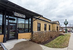 Lehigh Valley Railroad station, built in 1898, has been refurbished and is now a Chemung Canal Trust Company bank branch