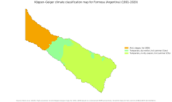 Köppen climate map of Formosa, Argentina