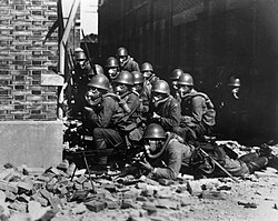 IJN Special Naval Landing Forces armed with the Type 11 Light Machine Gun during the Battle of Shanghai