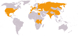 Map of countries Indiana Jones visits in the series