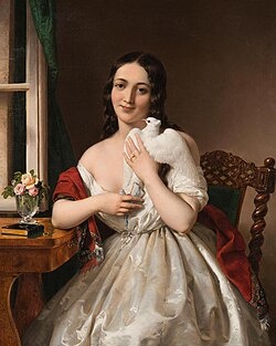 Pigeon post (1843 painting by Miklós Barabás)
