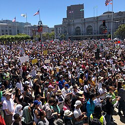 Rally to end the Trump administration family separation policy in San Francisco.