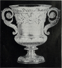 Trophy given to the winning team, from the 1956 game program