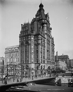Wisconsin Street and the Pabst Building in the early 20th century