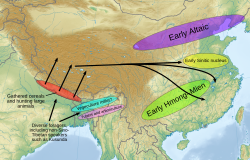 Hypothesized homeland according to Blench (2009)[75]