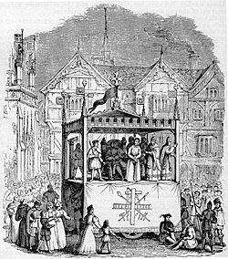 19th-century engraving of a performance from the Chester mystery play cycle