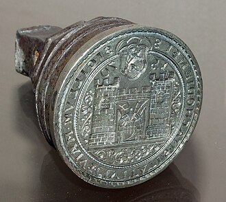 Town seal (matrix) of Náchod (now in the Czech Republic) from 1570