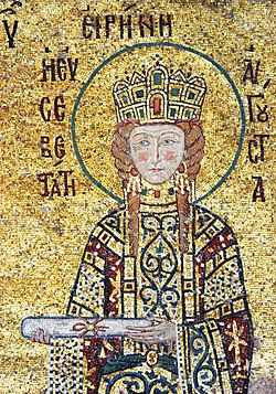 Empress Irene, from the Komnenos mosaic in the Hagia Sophia