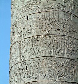 A 2nd-century depiction of Roman soldiers on Trajan's Column