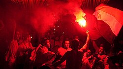 Al Ahly fans celebrating after winning the 2005 CAF Champions League