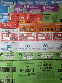 Ballots used in the primary elections on 14 August.