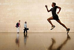 Martin Creed, Work No. 850, An athlete running through Tate Britain gallery