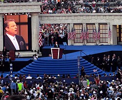 Gore speaks during the final day of the 2008 Democratic National Convention in Denver, Colorado.