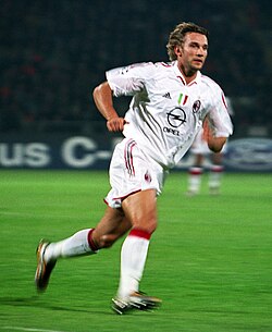 Shevchenko with AC Milan during a UEFA Champions League game in 2004