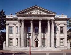 The First Bank of the United States in Philadelphia, commissioned by Hamilton when the nation adopted a single currency