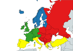 European sub-regions according to EuroVoc Central and Eastern Europe Western Europe Southern Europe Northern Europe