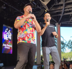 Murray (right) and Joey Fatone (left) at the 2022 Epcot International Food & Wine Festival