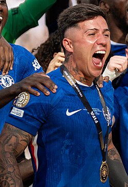 Fernández celebrating Chelsea's 2025 FIFA Club World Cup victory