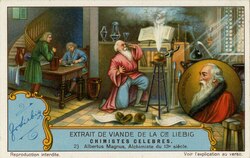 Albertus Magnus, Chimistes Celebres, Liebig's Extract of Meat Company Trading Card, 1929