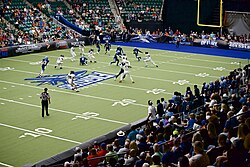 The inaugural home opener of the Frisco Fighters at the Comerica Center