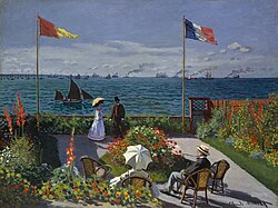 Claude Monet – Jardin à Sainte-Adresse (1867), Metropolitan Museum of Art.[47] A work showing the influence of Japanese prints