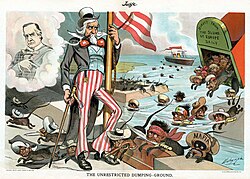 Anti-Italian cartoon by Louis Dalrymple depicting Italian immigrants as rats carrying mafia, socialism and anarchy. Published on Judge magazine, 1903
