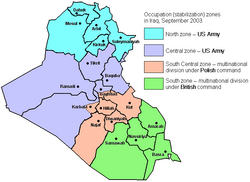 Occupation zones in Iraq as of September 2003