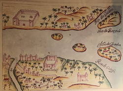 Basra designed by the Portuguese at the end of the 16th century, according to the representation of the "Lyvro de plantaforma of the fortresses of India" codex of São Julião da Barra