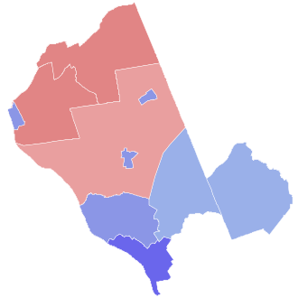 Election results for the 15th legislative district by municipality in 2013, the final campaign that Watson Coleman ran in for AssemblyGiordano/Taylor: 50–60% 60–70%Gusciora/Watson Coleman: 50–60% 60–70% 80–90%