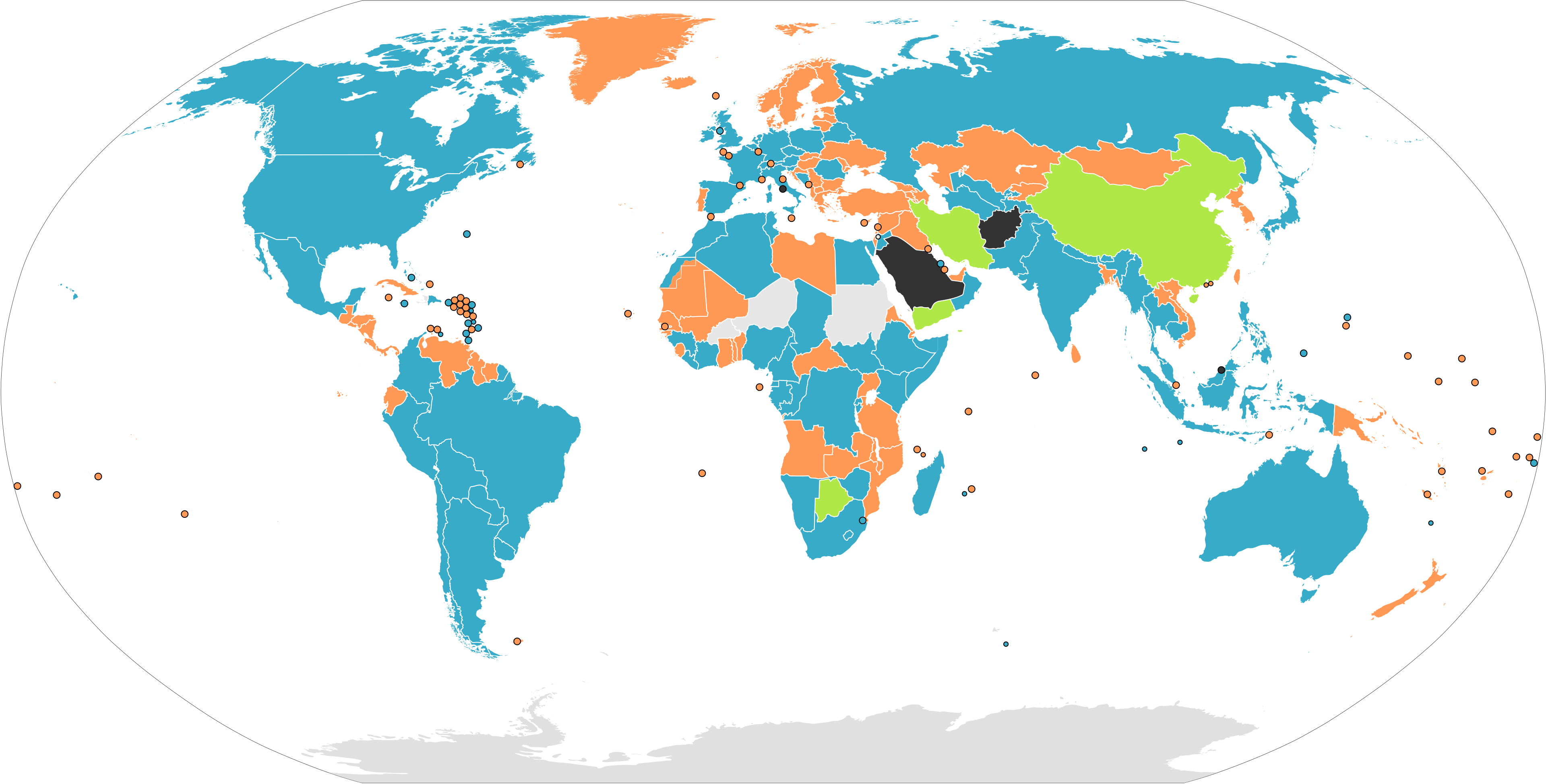 Nations with a bicameral legislature Nations with a unicameral legislature Nations with a unicameral legislature and an advisory body Nations with no legislature No data