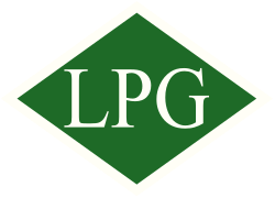 White-bordered green diamond symbol used on LPG-powered vehicles in China