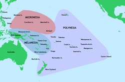 Melanesia is one of three major cultural areas of the Pacific Ocean islands, along with Micronesia and Polynesia.