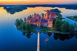 Trakai Island Castle, the former residence of the Grand Dukes. Trakai was the capital of the medieval state.