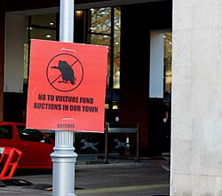 Anti-vulture fund sign in Dublin