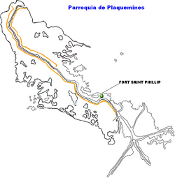 Fort St. Philip along the Mississippi River