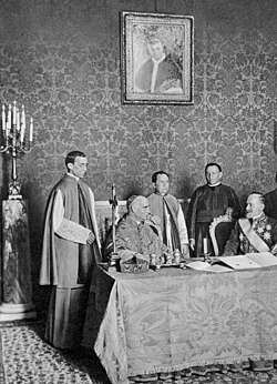 The Serbian Concordat, 24 June 1914. Present for the Vatican were Cardinal Merry del Val and next to him, Pacelli.