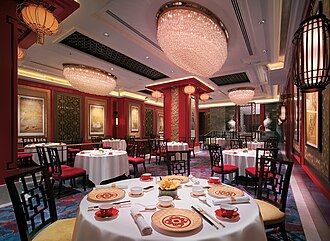 Interior design in a restaurant