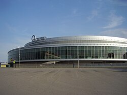 The O2 Arena was built to host the 2004 Men's Ice Hockey World Championships.