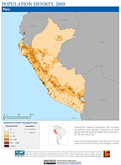 Population density, 2000