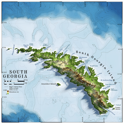 Topographic map of the Island of South Georgia
